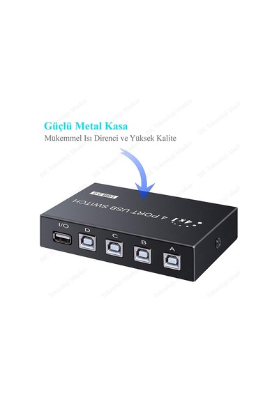 4 Port Usb Pc Tarayıc  Yazıcı Değiştirici Switch