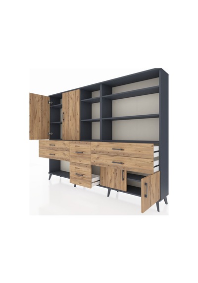 Arges Dolap 10 Raflı 6 Çekmeceli 4 Kapaklı 220x30x163 Antrasit-çam Atlas Çam - Antrasit Arges Dolap 10 Raflı 6 Çekmeceli 4 Kapaklı 220x30x163 Antrasit-çam Atlas Çam - Antrasit