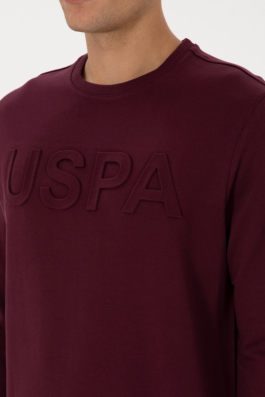 U.S. Polo Assn. Erkek Regular Fit Bisiklet Yaka Bordo Basic Sweatshirt 50307793-VR177 U.S. Polo Assn. Erkek Regular Fit Bisiklet Yaka Bordo Basic Sweatshirt 50307793-VR177