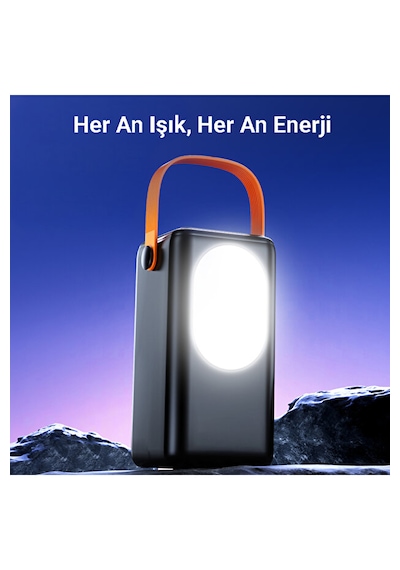 Cp-05 50.000mah 22.5w Süper Hızlı Şarj Powerbank - Dahili 4 Kablolu Ve Led Aydınlatmalı Harika Ürün Siyah