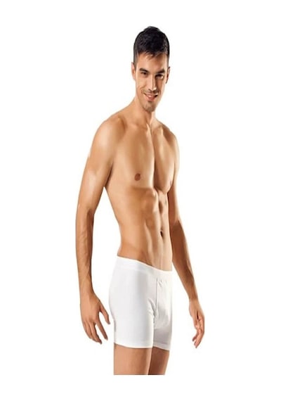Tutku Erkek Likralı Elastan Boxer Beyaz Renk 12'Li Paket 001