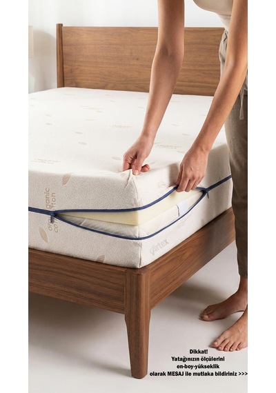 Kılıf Cotton 140x190 Yatak Kılıfı Koruyucusu Örtüsü Fermuarlı Kapitone Fit Zippered Mattress Cover Çift Kişilik Beyaz 140 X 190