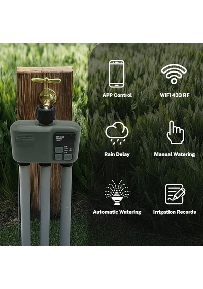 3 Çıkışlı Wifi Sulama Kontrol Ünitesi, Rf 433 Teknolojisi 500m, Bahçe Bilgisayar Sulama Zamanlayıcısı, Yağmur Gecikmeli Programlanabilir Bahçe Su Zamanlayıcısı, Otomatik Ve Manuel Sulama Modu
