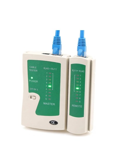 Network Kablo Tester Rj11 Rj45 İnternet Kablosu Kontrol Cihazı - Cat5/6/7/8 Ethernet Kablo Uyumlu - Ayrılabilir Remote Modül - Led Göstergeli Hatalı Bağlantı Tespiti - Hızlı/yavaş Mod