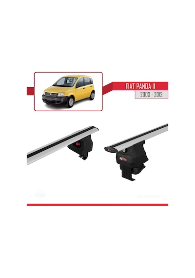 Fiat Panda Iı 169 2003-2012 Arası İle Uyumlu Ace-4 Ara Atkı Tavan Barı Gri