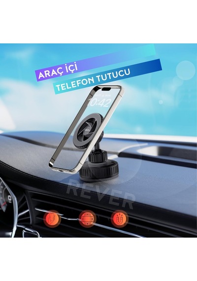 Araç İçi Telefon Tutucu Güçlü Manyetik Vakum Vantuzlu Araç Telefon Tutucu 2 Mixed