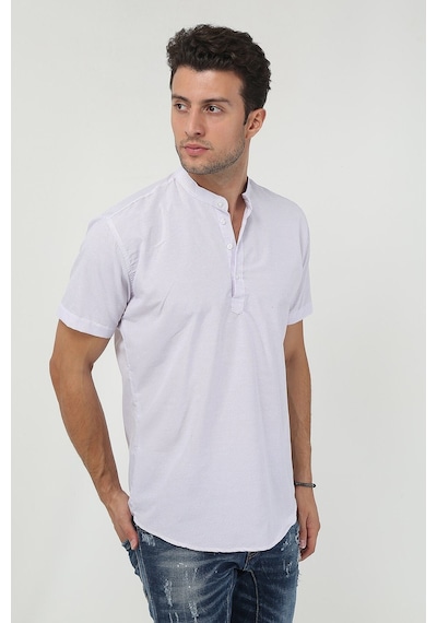 Erkek Hakim Yaka Yarım Patlı Ekoseli Kısa Kollu Slim Fit Gömlek 21y-4300602-01 Lila Lila