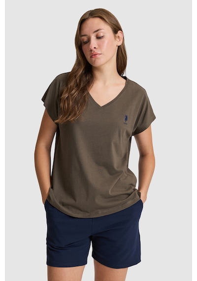 U.S. Polo Assn. U.s. Polo Assn. Kadın Koyu Haki Tişört Basic 50323541-vr111