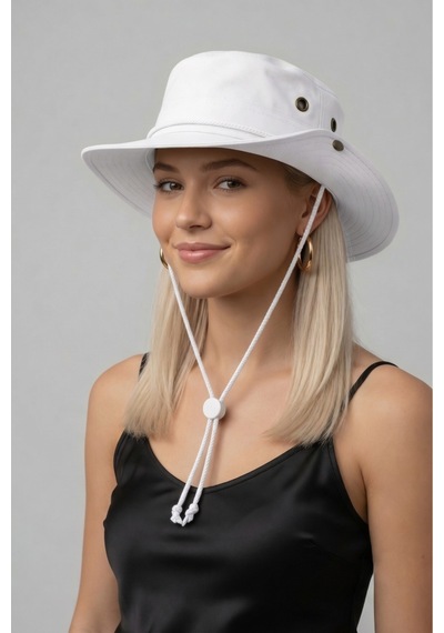 Mollycrush Premium Yazlık Safari Balıkçı Şapkası Krem Unisex Geniş Siperlik Outdoor Modeli Krem