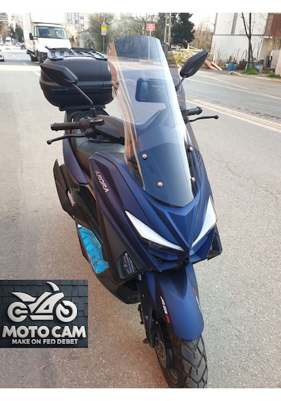 Motocam Arora Max T Ön Cam 2022-2026 Model 55cm Füme Renkli 4mm Kısa