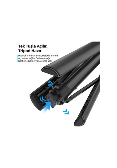 Ulanzi Tt52 1.5m Aksiyon Kamera Uyumlu Hızlı Açılabilir Tripod - T090gbb3 Siyah