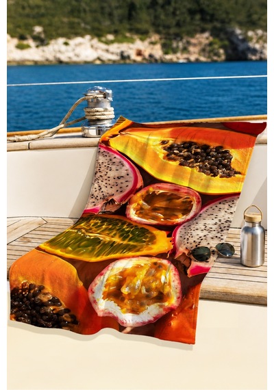 Tropikal Meyve Temalı Plaj Havlusu - Canlı Renkli Modern Yaz Stili Hızlı Kuruyan Mikrofiber Havlu Pastel Yakamoz Tropikal Meyve Temalı Plaj Havlusu - Canlı Renkli Modern Yaz Stili Hızlı Kuruyan Mikrofiber Havlu Pastel Yakamoz