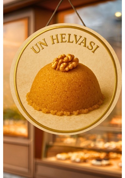 Un Helvası Temalı İpli Ahşap Kapı Duvar Süsü, Pastane, Tatlı Dükkanı, Cafe Tablo Dekoru