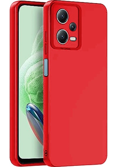 Newface - 866 - Xiaomi Redmi Note 12 Pro 5g Kılıf Nano İçi Kadife Silikon - Csmo-tex - - Kırmızı