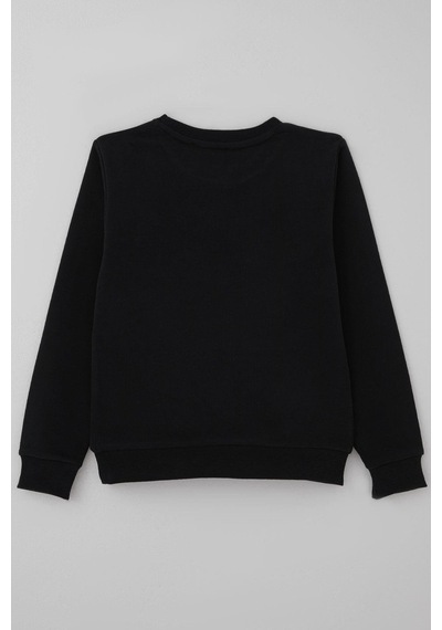 Breeze Erkek Çocuk Sweatshirt Los Angeles Yazı Baskılı 8-14 Yaş, Siyah Siyah