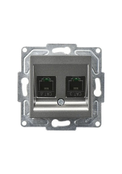 Eqona Radius Neoline Data + Nümeris Telefon Prizi Rj45 Cat6 + Cat3 , Füme Mekanizma + Tuşkapak