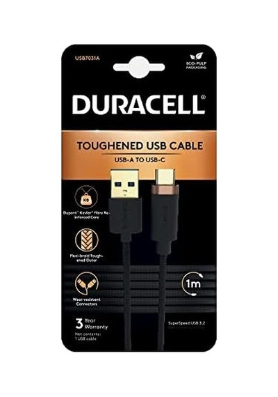 1m Usb-a-usb-c 3.2 Gen1 Braided Black