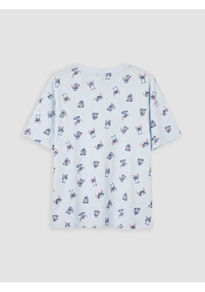 Lcw Young Mavi Stitch Baskılı Kadın Şortlu Pijama Takımı Lcw Young Mavi Stitch Baskılı Kadın Şortlu Pijama Takımı