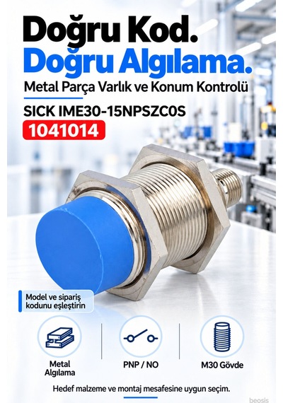 Sıck Ime30-15npszc0s Endüktif Yaklaşım Sensörü 1041014