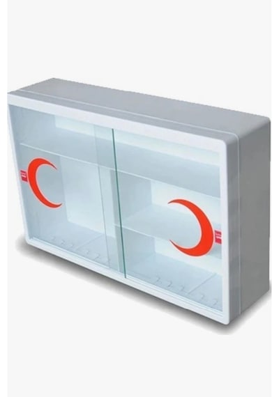 Lüks Plastik Ecza Dolabı 45x30,duvara Monte ,lk Yardım Dolabı Kapaklı İlaç Kutusu,sağlık Dolabı Beyaz