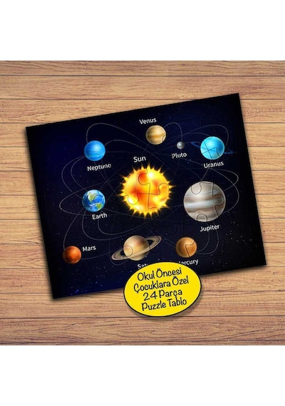 Solar Güneş Sistemi 24 Parça Çocuklara Özel Yapboz Tablo-1284-8563