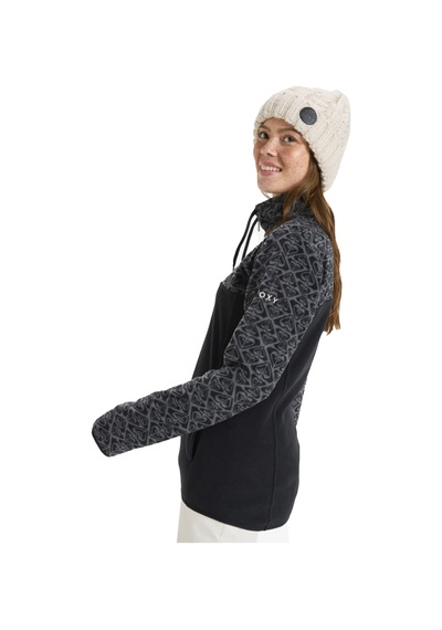Roxy Kadın Polar Sayna Half Zip Siyah Renkli Renkli Çok Renkli