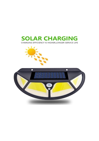 100 Led Güneş Işığı Dış Mekan Solar Lamba Powered Güneş Işığı Su Geçirmez Pır Hareket Sensörü Sokak Lambası Beyaz