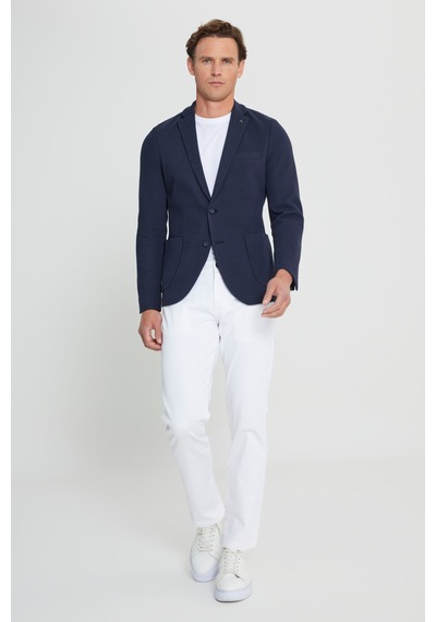 Altınyıldız Classıcs Erkek Lacı Yünlü Slim Fit Dar Kesim Mono Yaka Torba Cepli Blazer Ceket