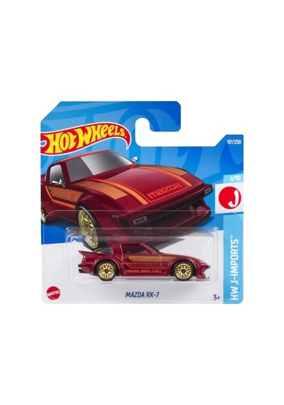 Hot Wheels Mazda Rx-7 - Hw J-ımports Bordo 1/64 Diecast Model Araba Çok Renkli
