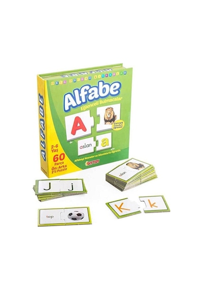 Eğlenceli Alfabe 60 Parça Puzzle Eşleştirme Oyunu