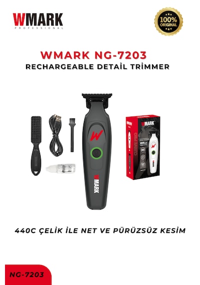 Ng-7203 Siyah Profesyonel Şarjlı Detay Ense Ve Sakal Çizim Tıraş Makinesi 2,5 Saat
