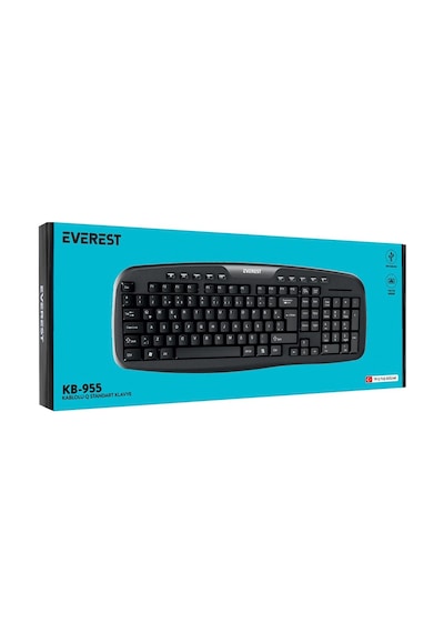 Everest Kb-955 Siyah Usb Multimedia Kablolu Q Standart Klavye