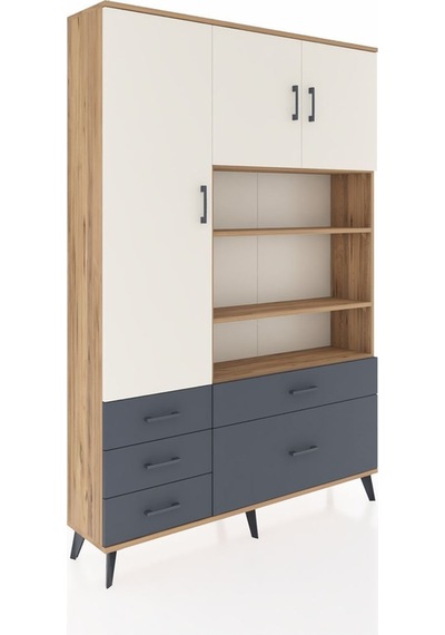 Arges Dolap 9 Raflı 5 Çekmeceli 3 Kapaklı 132x30x195 Çam-aytaşı/antrasit Aytası/antrasıt Arges Dolap 9 Raflı 5 Çekmeceli 3 Kapaklı 132x30x195 Çam-aytaşı/antrasit Aytası/antrasıt