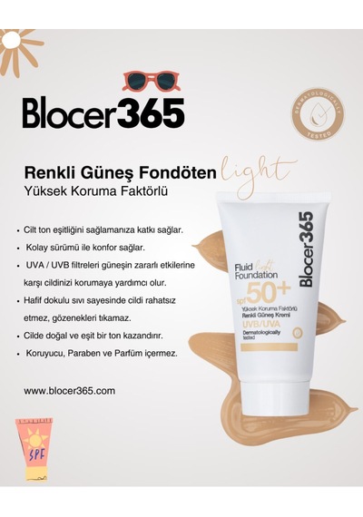 Blocer365 Güneş Kremi Medium Fluid SPF50+ 50 ML