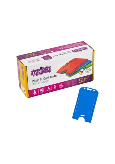Lamiess Lms 217 Dikey Plastik Kart Kabı Mavi 50'Li
