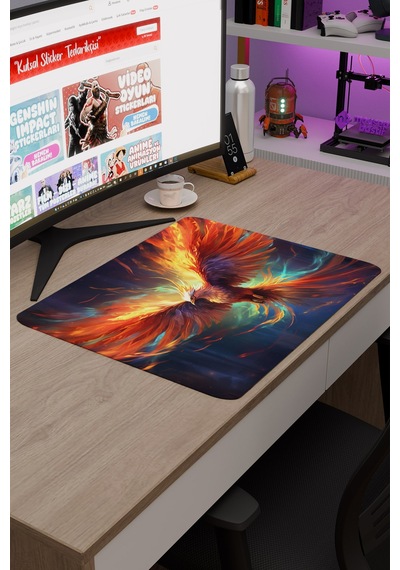 Anka Kuşu Kaymaz Dikişli Kauçuk Oyuncu Mousepad V3 - 48x40 Xl Gaming Mouse Pad Fare Altlığı