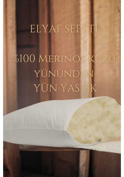 2'li%100 Doğal Organik Yün Yastık 50x70 Cm, Yün Dolgulu Uyku Yastığı, Beyaz Genel