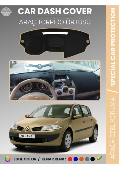 Renault Megane 2 Navigasyonsuz 2003-2009 Torpido Örtüsü Ön Göğüs Halı Torpido Koruma Araca Özel - 249 Stiloto