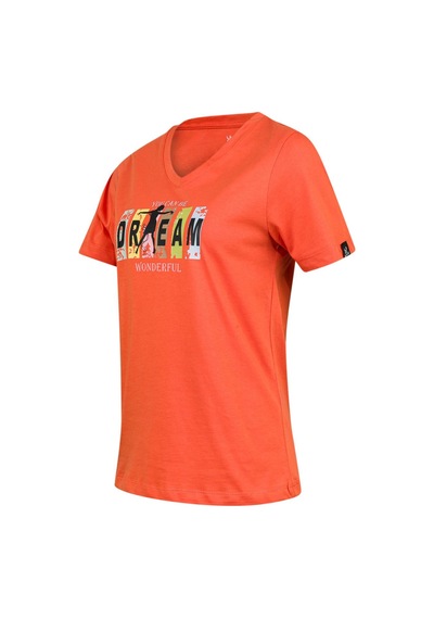 2as Alone Baskılı V Yaka Kadın T-shirt 404 Turuncu