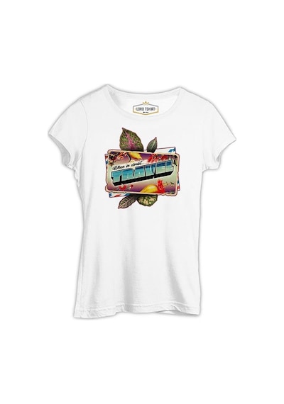 When İn Doubt Travel Postcard Beyaz Kadın Tshirt 001