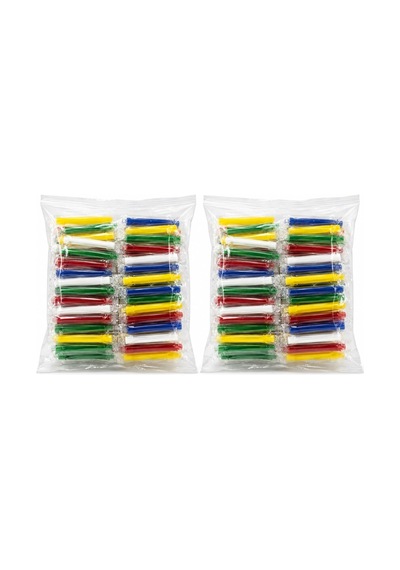 Uzun Renkli Plastik Sipsi - 80 Adet
