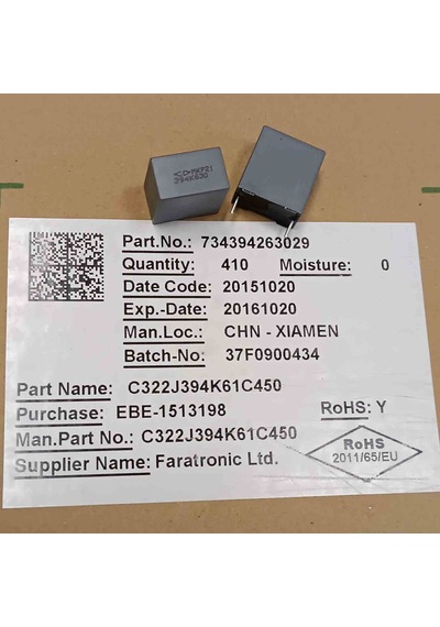 390nf 630v 15mm Polyester Kondansatör 14 Adet