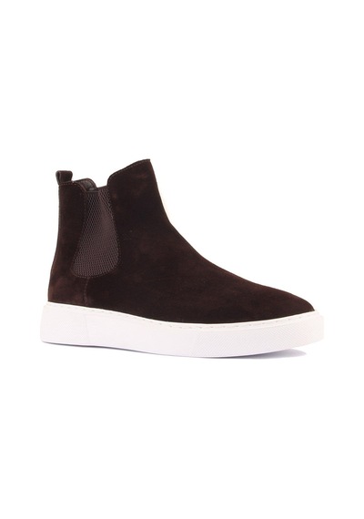 Shoetyle - Kahverengi Hakiki Deri Süet Erkek Chelsea Bot 250-041 -1168 Kahverengi