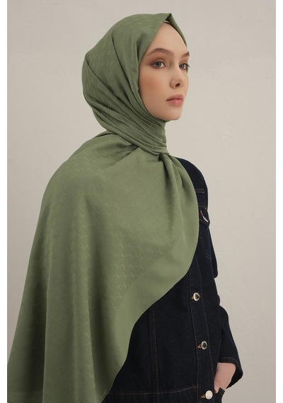 Armine Yeşil Link Desen Bambu Cotton Şal 48 Yeşil