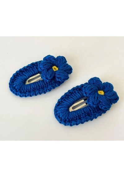 Amigurumi Örgü Çocuk Çiçek Toka Saks Tek Ebat Çok Renkli