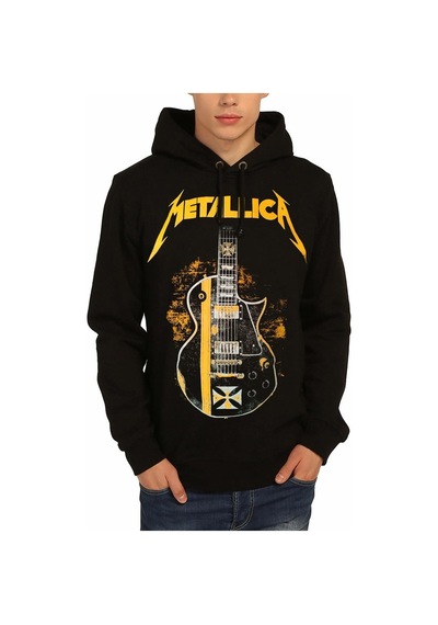Bant Giyim - Metallica Gitar Siyah Kapüşonlu Sweatshirt