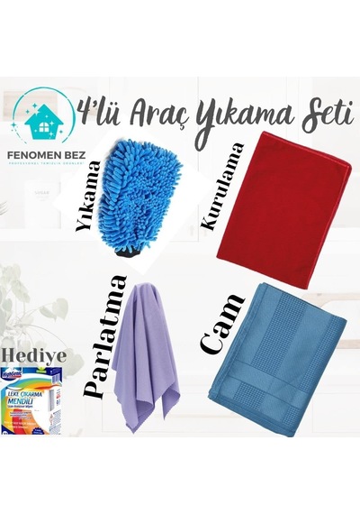 Tr 4'lü Mucize Araba Yıkama Mikrofiber Temizlik Bezi Seti Genel