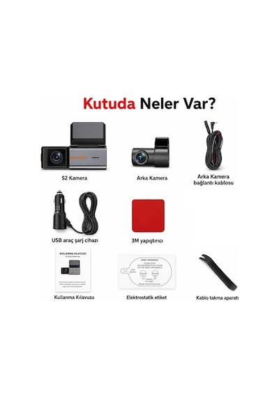 Carlover S2 4K Wifi Ön Arka Araç Kamerası