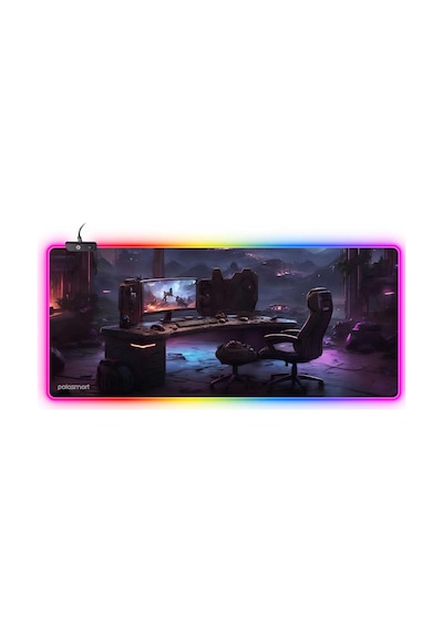 Polosmart Pgs307 Rgb Aydınlatma Kaydırmaz Taban Ergonomik Desenli Gaming Oyuncu Mouse Pad