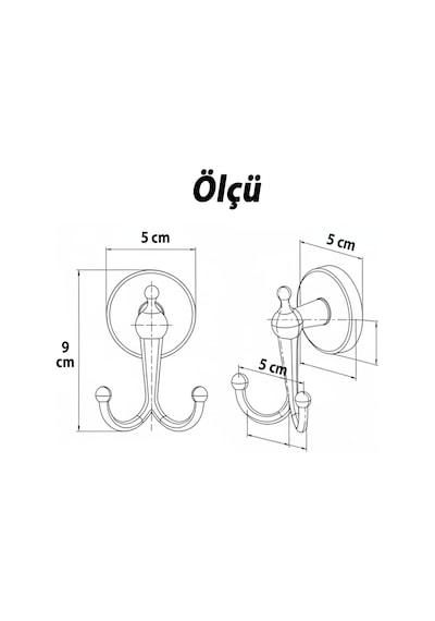 Dolce Krom Gümüş İkili Askılık Vidalı Paslanmaz Metal Duvar Askısı Banyo Wc Mutfak İçin Dayanıklı Diğer